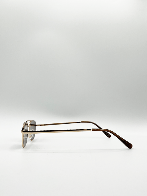 Angular avaiator style sunglasses