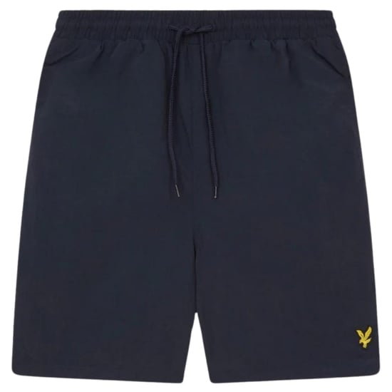 Shorts de baño azul marino oscuro con logo de la marca Lyle & Scott - Image 1