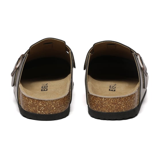 Sandalias EVER AU Men Hardhead Leather Comfort Clog - Piel engrasada marrón - Image 4