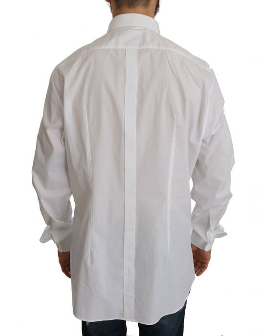 Camisa Slim de Hombre Dolce & Gabbana Blanca 100% Algodón GOLD - Image 3