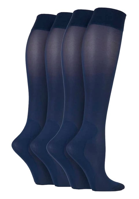 2 pares de calcetines energéticos de compresión hasta la rodilla de 40 deniers para mujer - Image 1