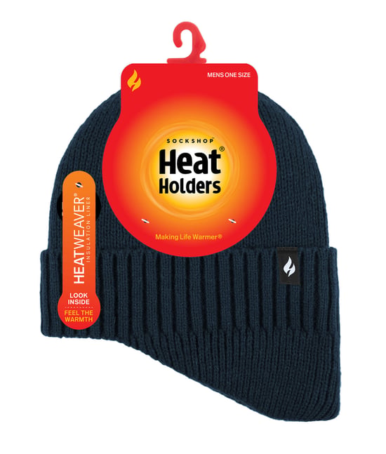 Heat Holders - Gorro Térmico Acrílico de Expedición de Invierno con Cuello Caído para Hombre - Azul Marino - Image 2