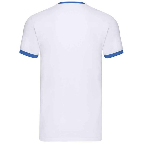 Fruit of the Loom Mens Ringer Contrast T-Shirt (White/Royal Blue) - Image 2