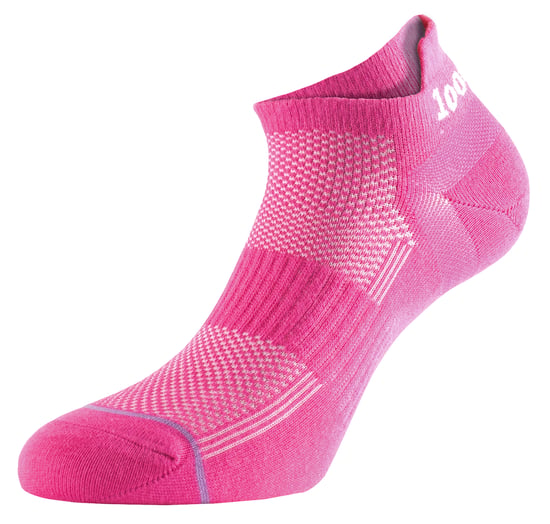 1000 Mile - Ladies Ultimate Low Cut Double Layer Moisture Wicking Trainer Socks - Hot Pink - Image 1