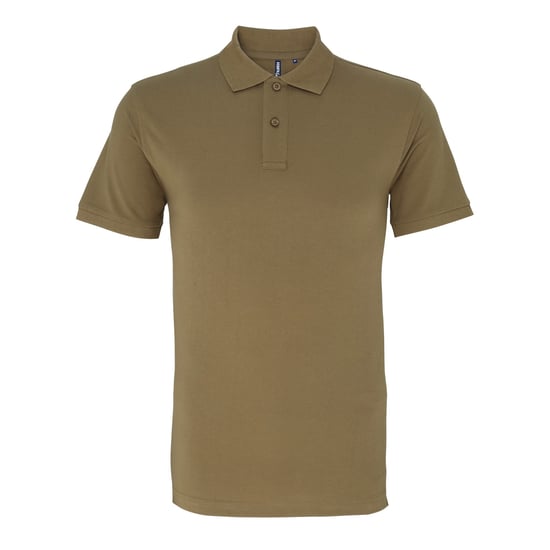 Asquith & Fox Mens Plain Short Sleeve Polo Shirt (Khaki) - Image 1