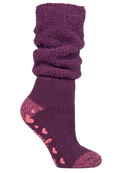 Calcetines Térmicos de Cama con Pinzas para Mujeres - Vino (Slouch) - Image 1