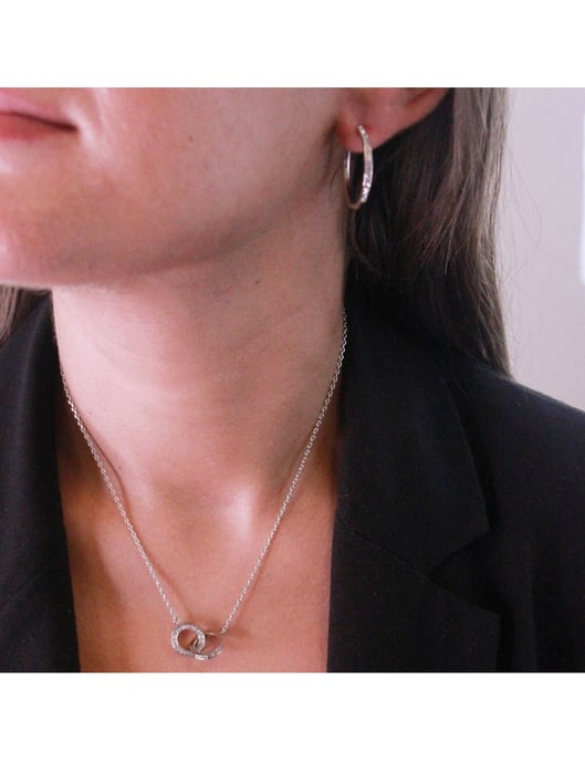 Conjuntos gemelos Chic Circle - Plata y cristal - Image 2
