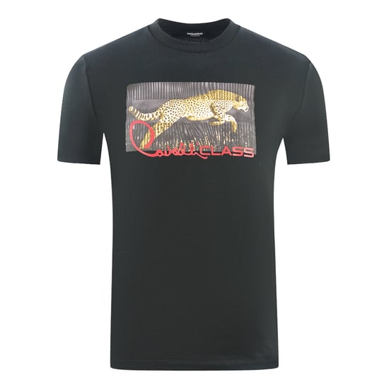 Camiseta Negra con Logo de Leopardo en Caja de Cavalli Class - Image 1