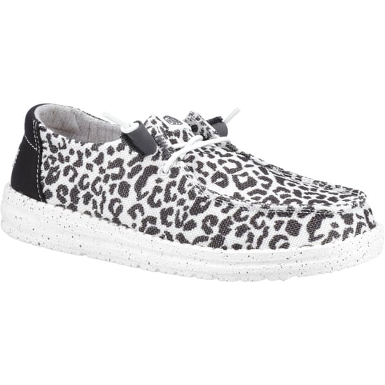 HEYDUDE Wendy Leopard Cotton Blend Women's Black/Grey Loafers - Image 1