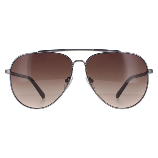 Guess Aviator Mens Matte Gunmetal Brown Gradient  GU00059