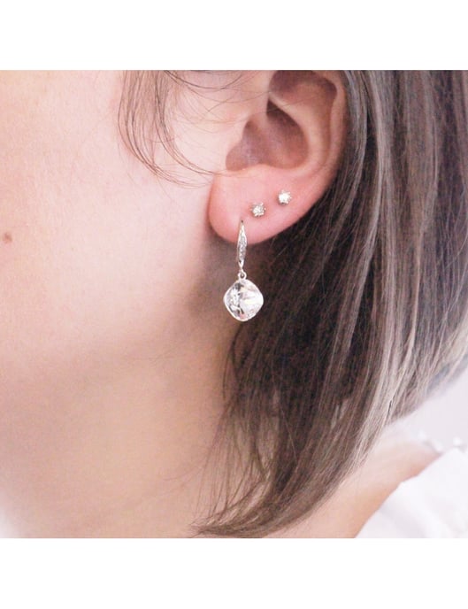 Pendientes Gancho Tiffy - Plata y Cristal - Image 2