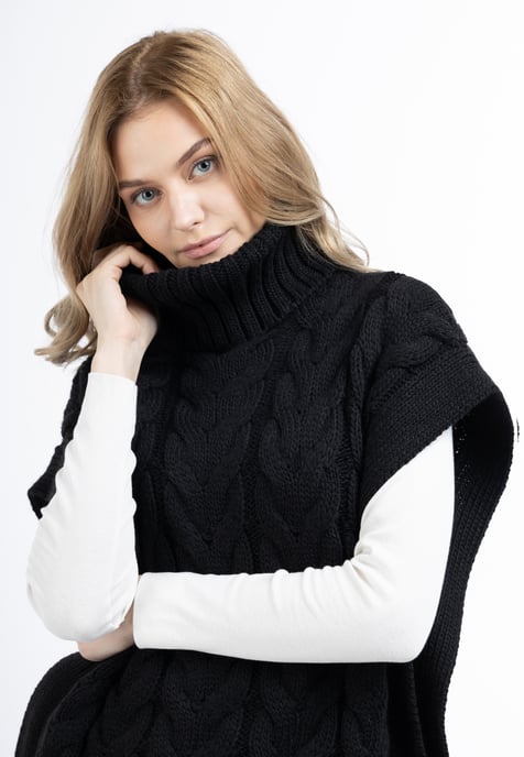 Dreimaster Knitted vest women black - Image 5