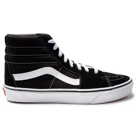 Vans Mens Trainers SK8 Hi Top Canvas Leather Lace Up black white