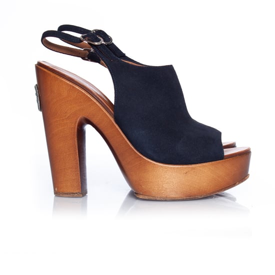 Wooden platform peep-toe clogs - Image 4