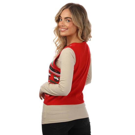 Women's Brave Soul Jacquard Knit Christmas Tank in Red