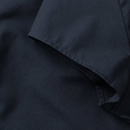 Russell Collection Ladies Cap Sleeve Polycotton Easy Care Fitted Poplin Shirt (French Navy) - Image 4