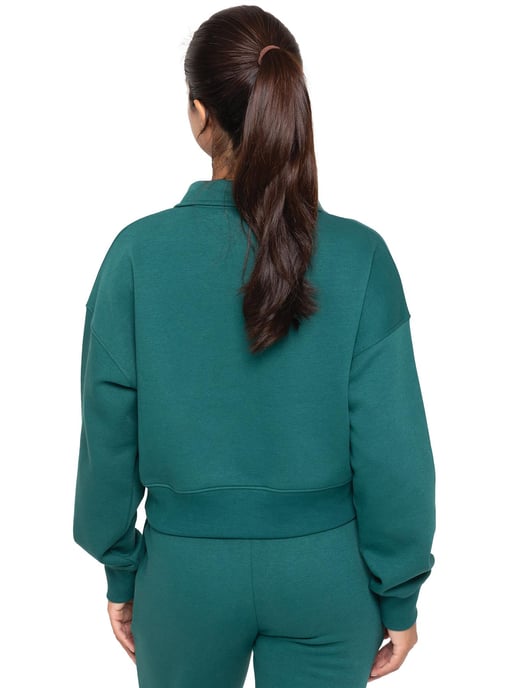 Enzo | Sudadera Media Cremallera Mujer - Verde Bosque - Image 3