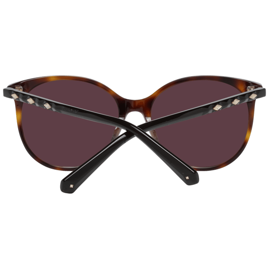 Gafas de sol redondas Swarovski de mujer en degradado marrón havana oscuro - Image 3