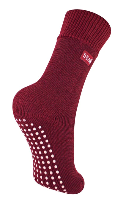 Calcetines de interior para niños con pinzas | THMO | Calcetines térmicos antideslizantes gruesos y cálidos - Fucsia - Image 1