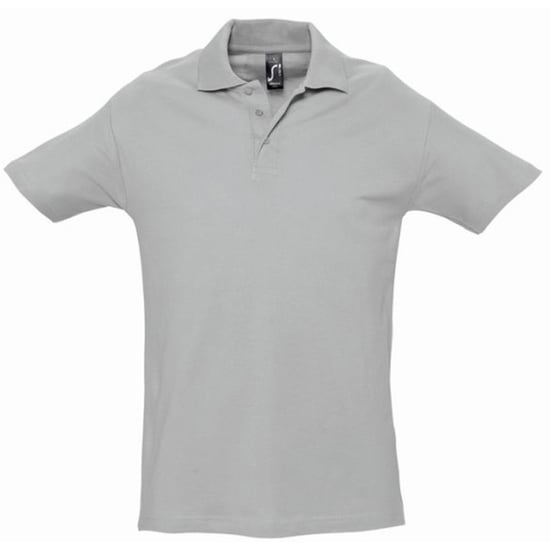 SOLS Mens Spring II Short Sleeve Heavyweight Polo Shirt (Grey Marl) - Image 1