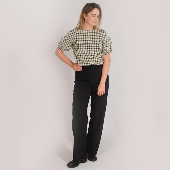 Check Puff Sleeve Top