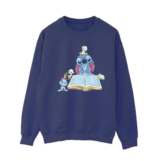 Disney Womens/Ladies Lilo & Stitch Reading A Book Sweatshirt (Navy Blue) - Image 1