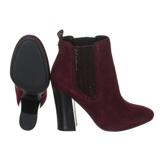 Suede effect leather heeled ankle boots FLLUN3SUE10 woman