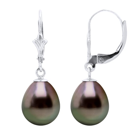 DIADEMA - Earrings - White Gold and Real Tahitian Pearls