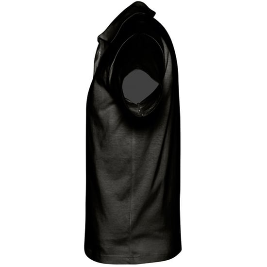 SOLS Mens Prescott Jersey Short Sleeve Polo Shirt (Deep Black) - Image 3