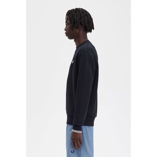Men's Fred Perry Crew Neck Sweatshirt in Black