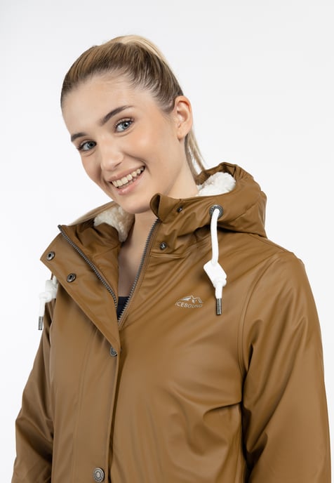 ICEBOUND Rain jacket with teddy lining women dark sand - Image 5