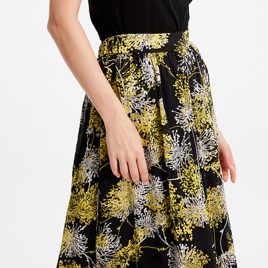 Long skirt with linear print and ruffles - Image 4