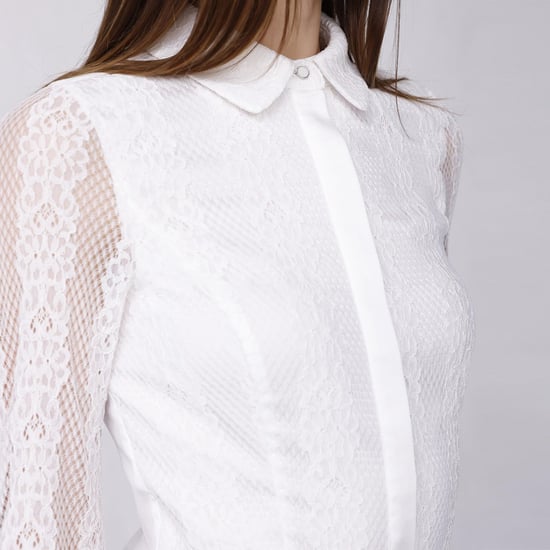 Long sleeves lace tailor shirt - Image 3