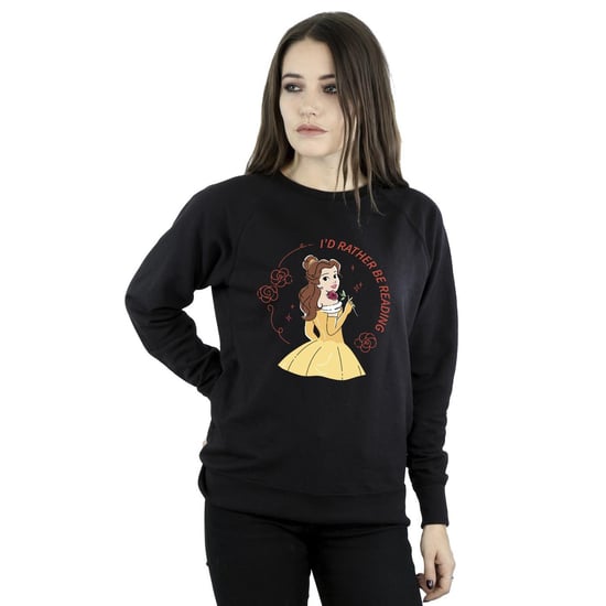 Disney Womens/Ladies Beauty And The Beast I´d Rather Be Reading Sweatshirt (Black) - Image 2