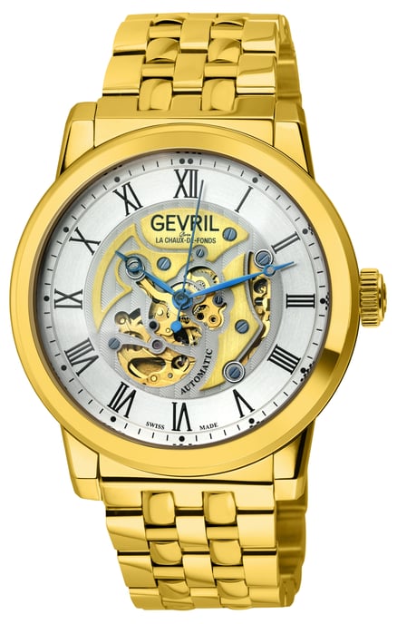 Gevril  Vanderbilt 22692B, 316L Stainless Steel IPYG Bracelet Swiss Automatic  Watch