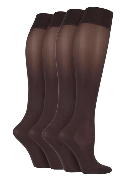 2 pares de calcetines energéticos de compresión hasta la rodilla de 40 deniers para mujer - Image 1