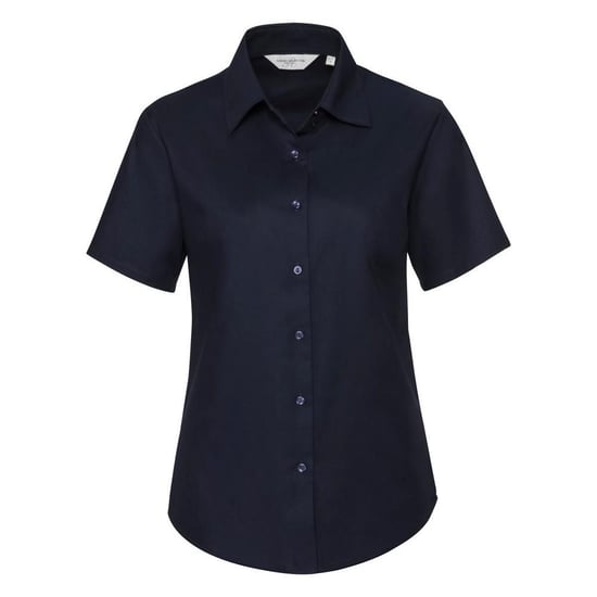 Russell Collection Ladies/Womens Short Sleeve Easy Care Oxford Shirt (Bright Navy) - Image 1