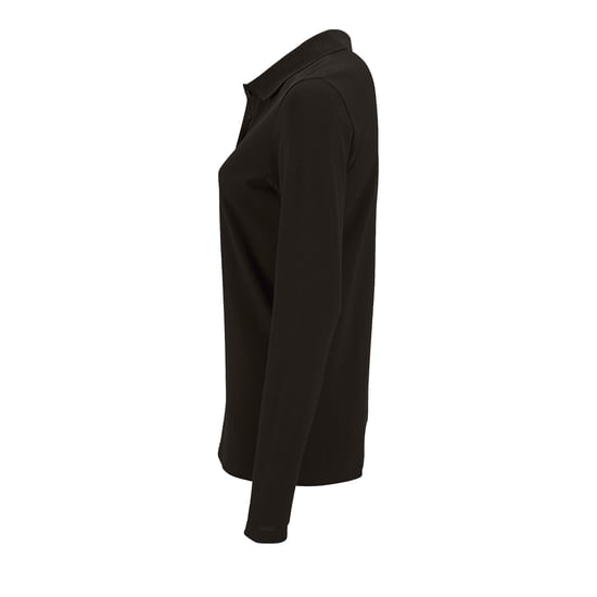 SOLS Womens/Ladies Perfect Long Sleeve Pique Polo Shirt (Black) - Image 4
