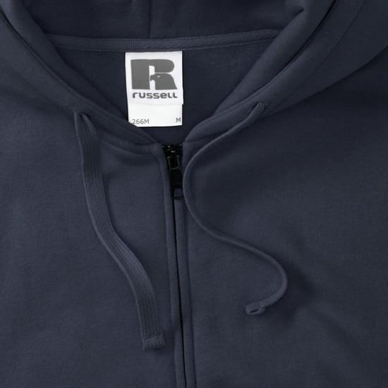 Russell Mens Authentic Full Zip Hooded Sweatshirt / Hoodie (Convoy Grey) - Image 4