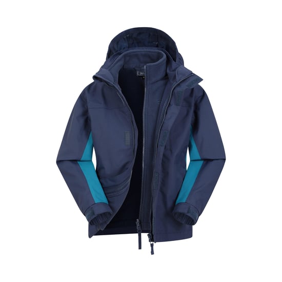 Mountain Warehouse Childrens/Kids Cannonball 3 in 1 Waterproof Jacket (Navy) - Image 1