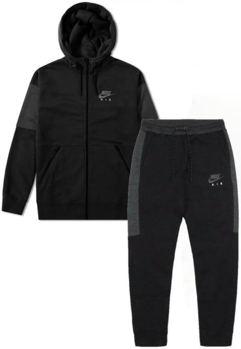 Conjunto completo de chándal de tejido polar para hombre en negro Nike Air - Image 1