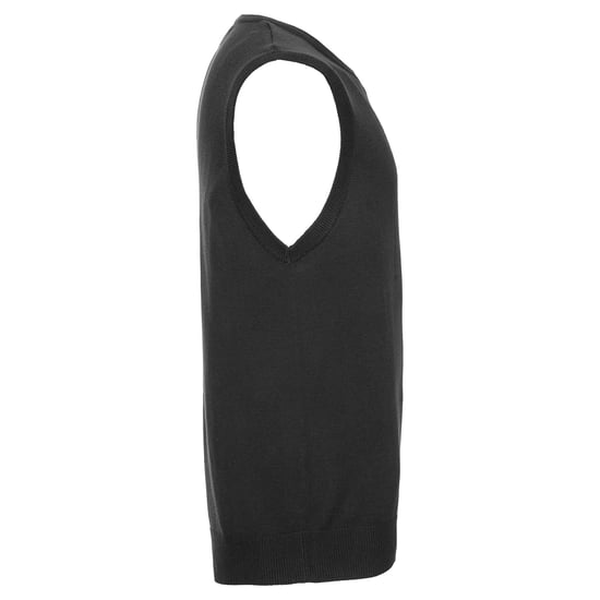 Russell Collection Mens Cotton Acrylic V Neck Sleeveless Sweatshirt (Black) - Image 3
