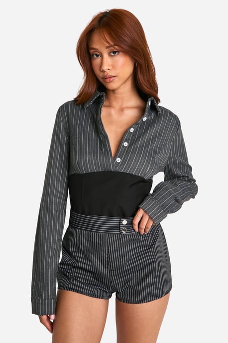 Pinstripe Corset Shirt - Image 1