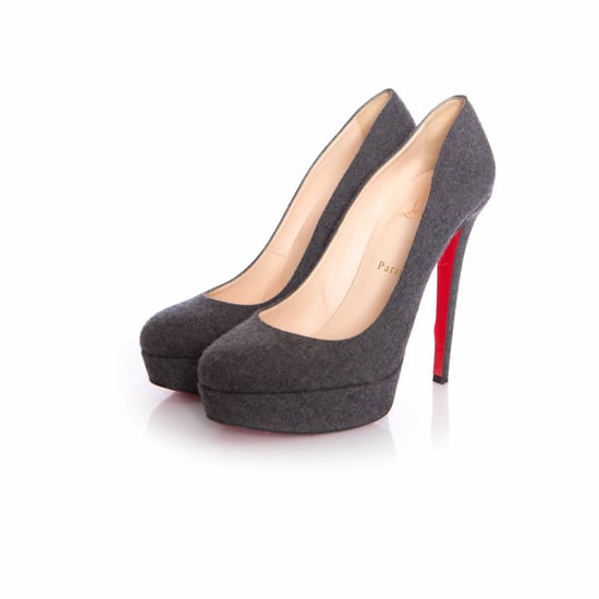 Gray "bianca 140" Wool Platform Court Shoes. - Image 1