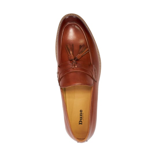 Dune Mens Simley - Leather Contrast Sole Tassel Loafers - Image 4