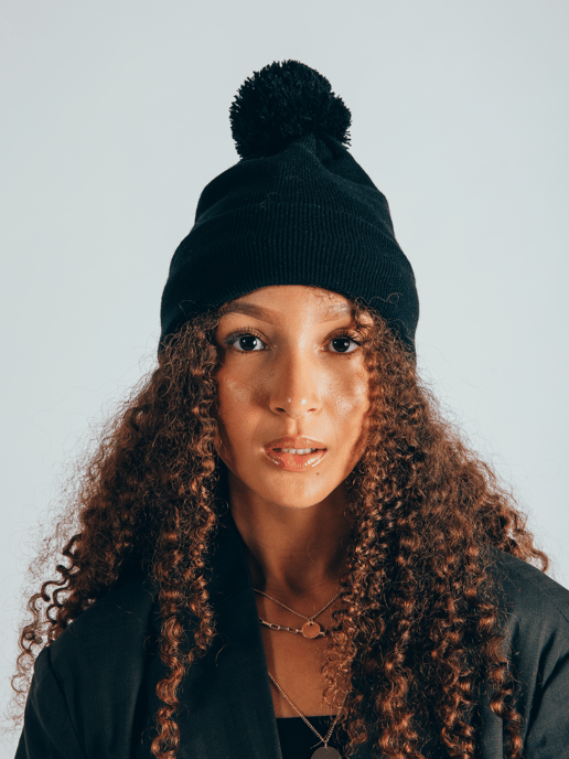 Pom Pom Knitted Beanie - Image 5