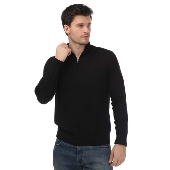 Sudadera de media cremallera de lana merina Ted Baker Limehas para hombre en color navy - Image 3
