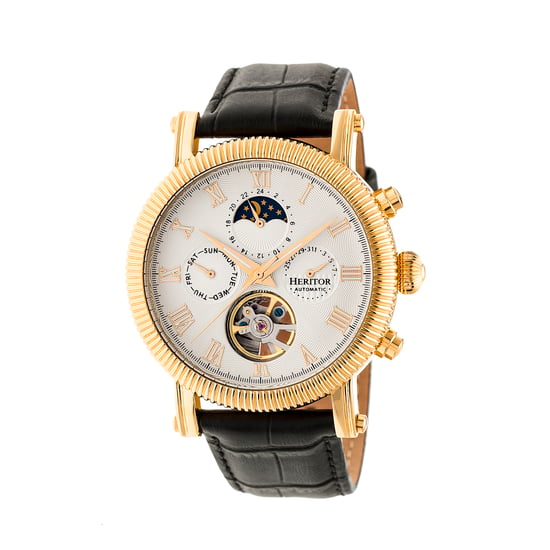 Reloj automático Heritor Winston semiesqueleto con correa de cuero - Image 1
