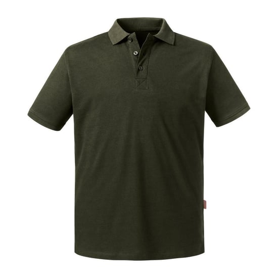 Russell Mens Pure Organic Polo (Dark Olive) - Image 1
