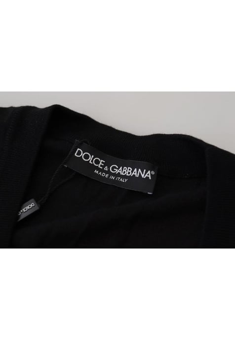 Suéter de punto negro de lana para hombre de Dolce & Gabbana - Image 6